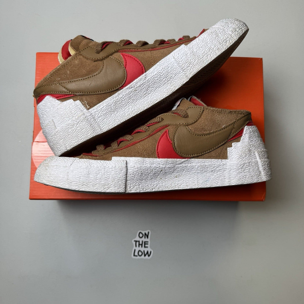 Nike Blazer Low Sacai British Tan Red (USED)