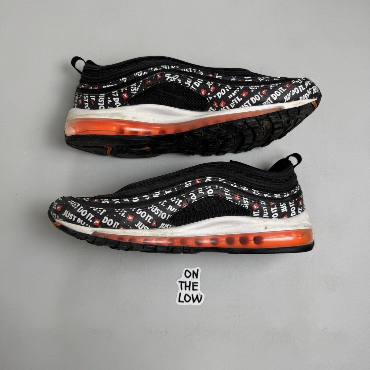 Nike Air Max 97 Men Just Do It Black Orange Swoosh (USED)