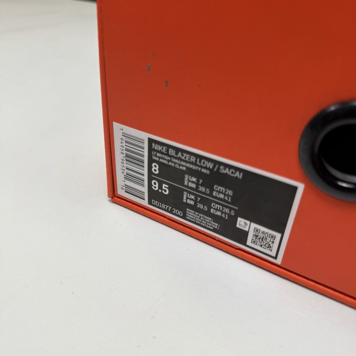 Nike Blazer Low Sacai British Tan Red (USED)