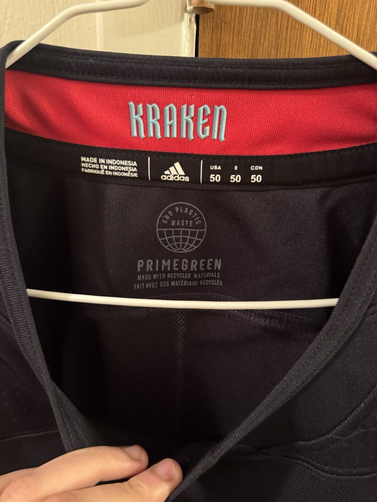 Adidas Men's Seattle Kraken Navy Blue Home Authentic Jersey Size 50