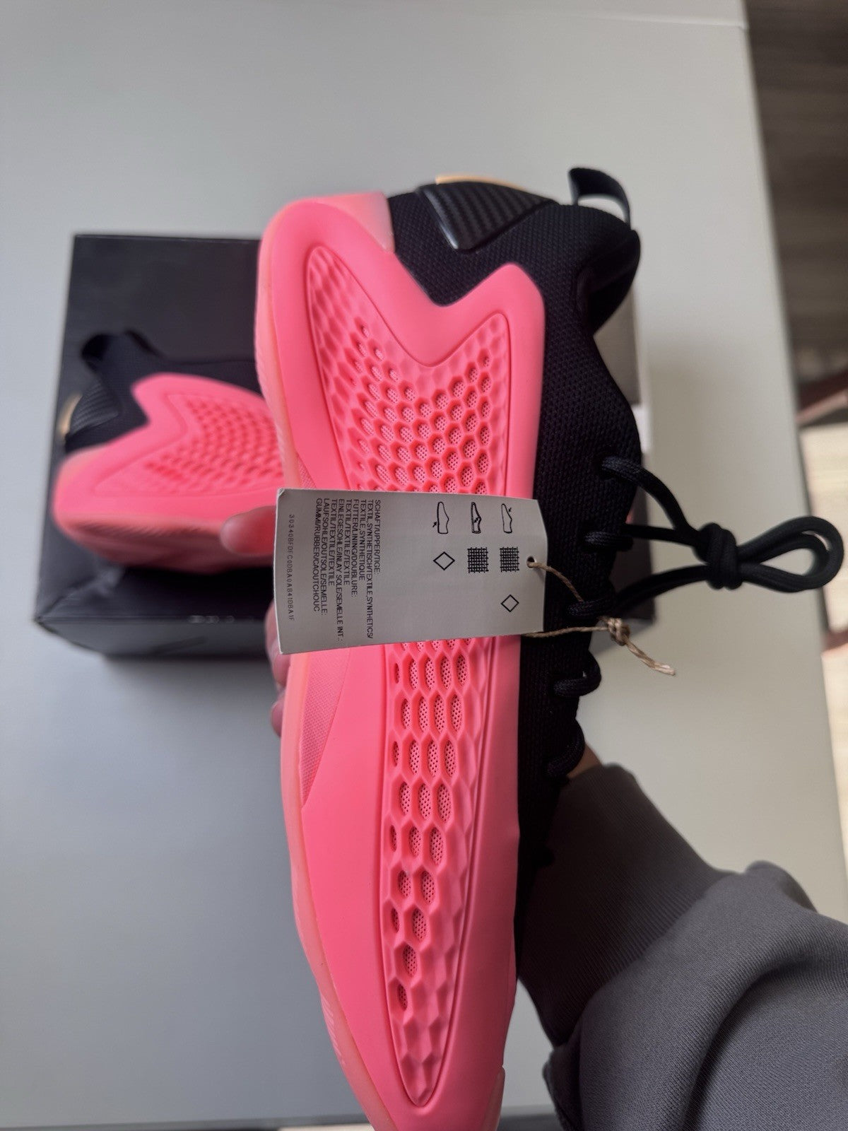 Adidas AE 1 Low Mural Basketball Shoes Pink Black