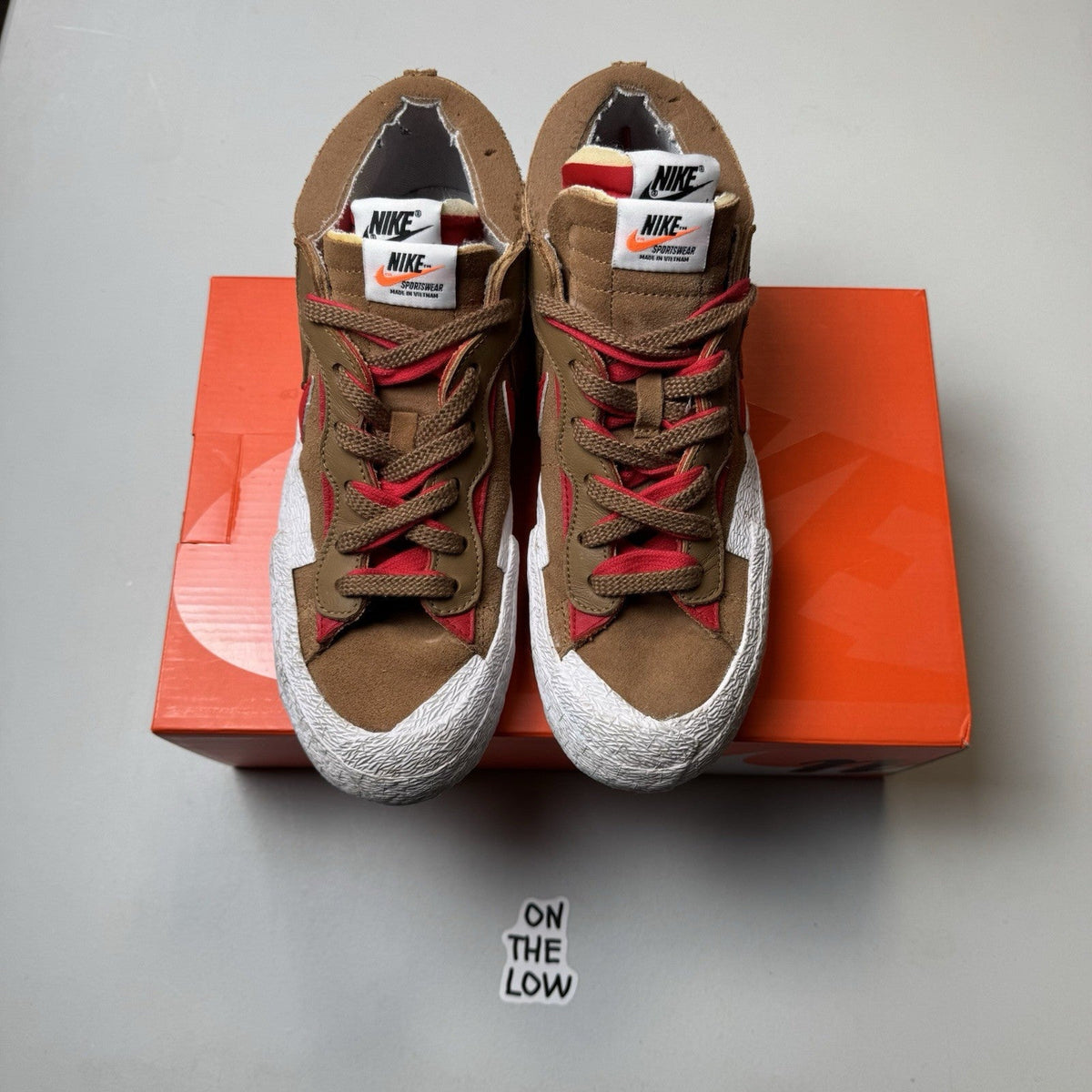Nike Blazer Low Sacai British Tan Red (USED)