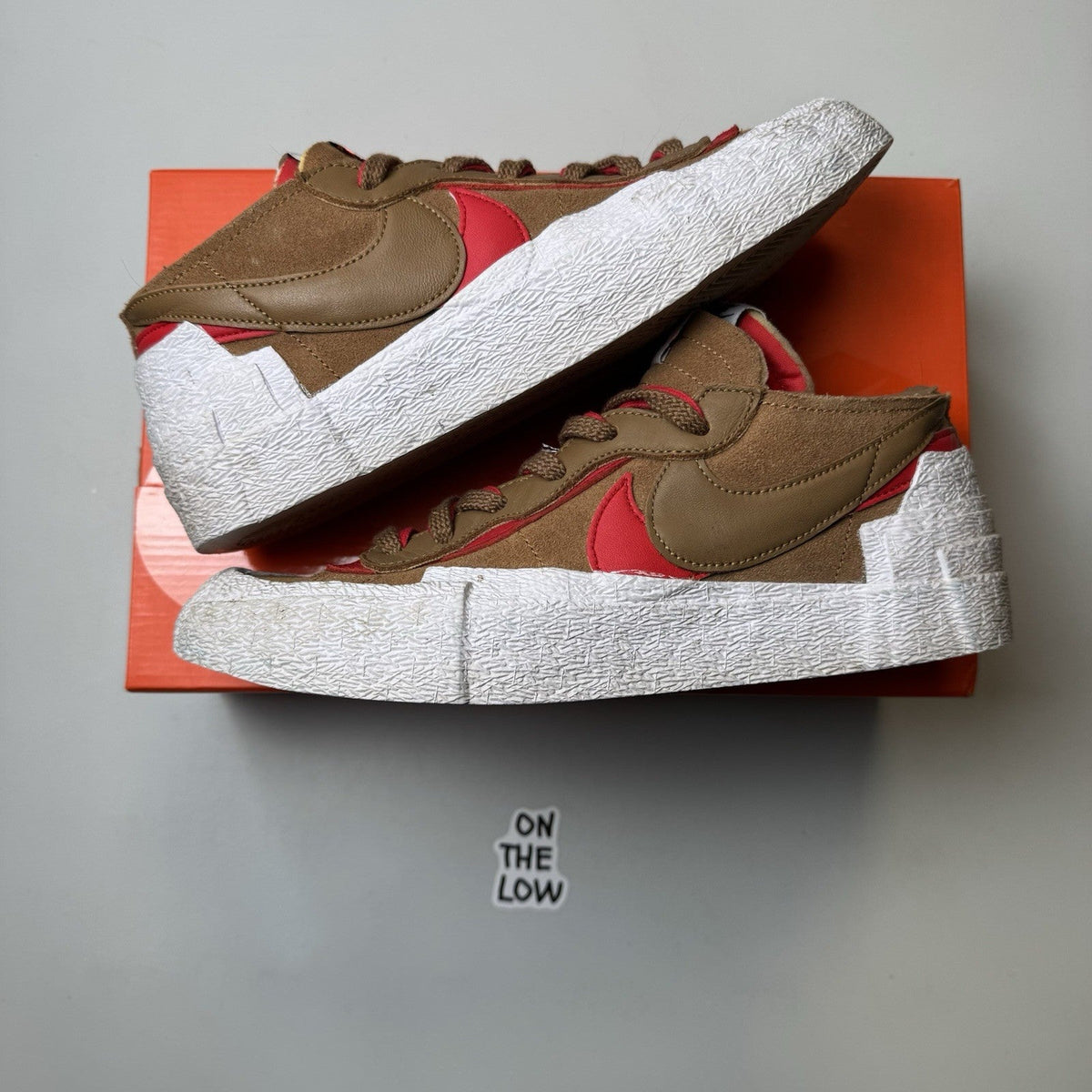 Nike Blazer Low Sacai British Tan Red (USED)