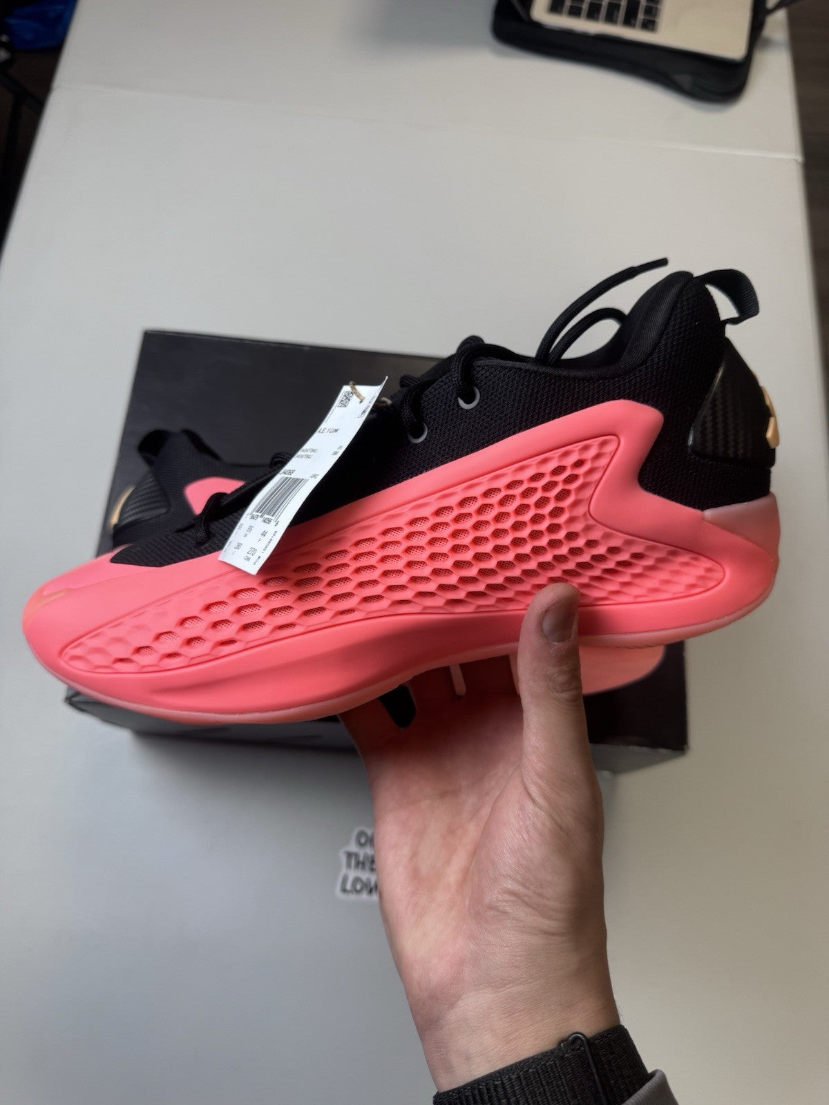 Adidas AE 1 Low Mural Basketball Shoes Pink Black