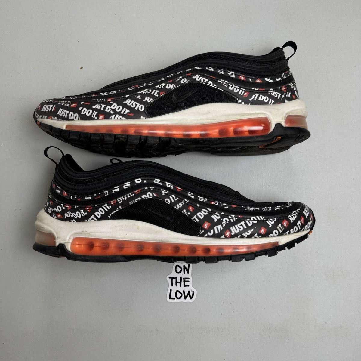 Nike Air Max 97 Men Just Do It Black Orange Swoosh (USED)