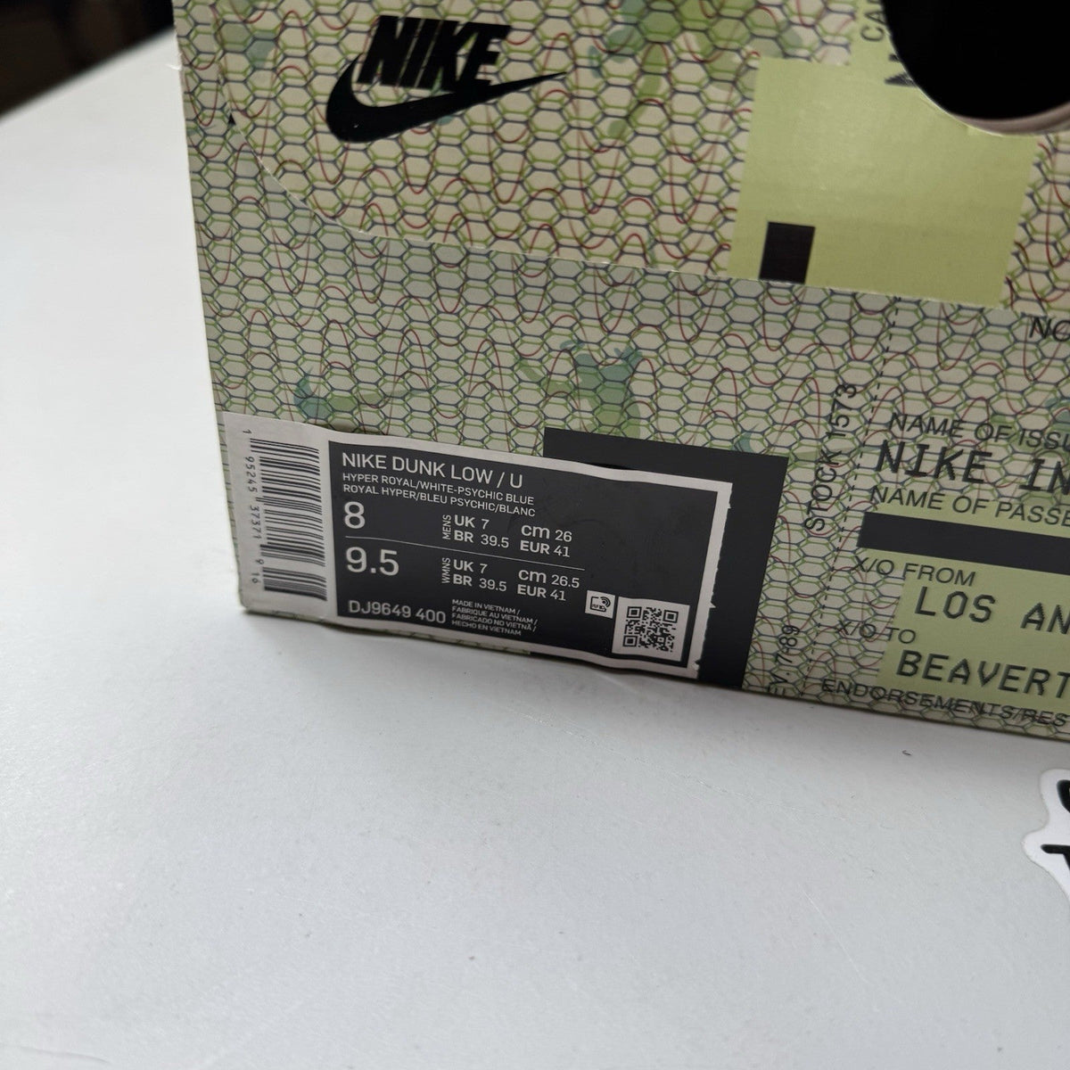 Nike Dunk Low Union Passport Pack Argon